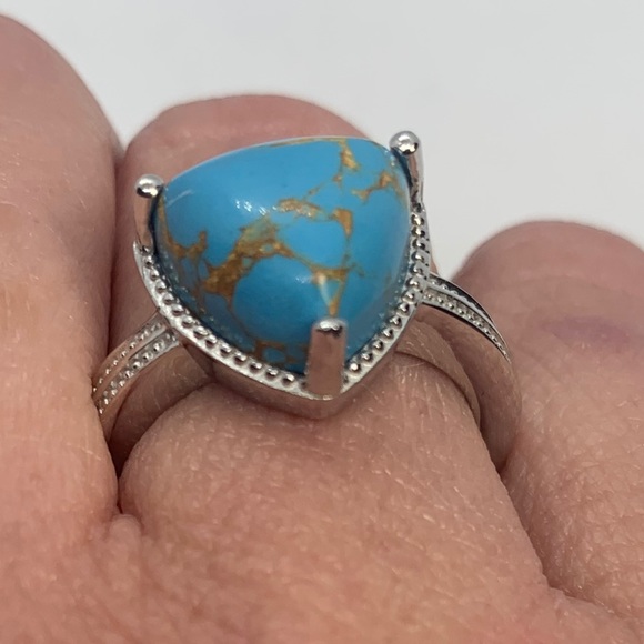 Mojave Blue Turquoise Ring in Platinum Bond Brass - Picture 8 of 8